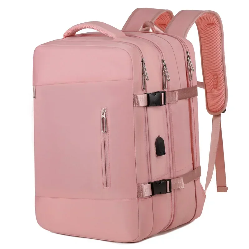 Pink Travel Backpack Teenager Large Capacity Luggage Carry on Laptop Computer Backpack Women Lightweight Waterproof Travel Bag