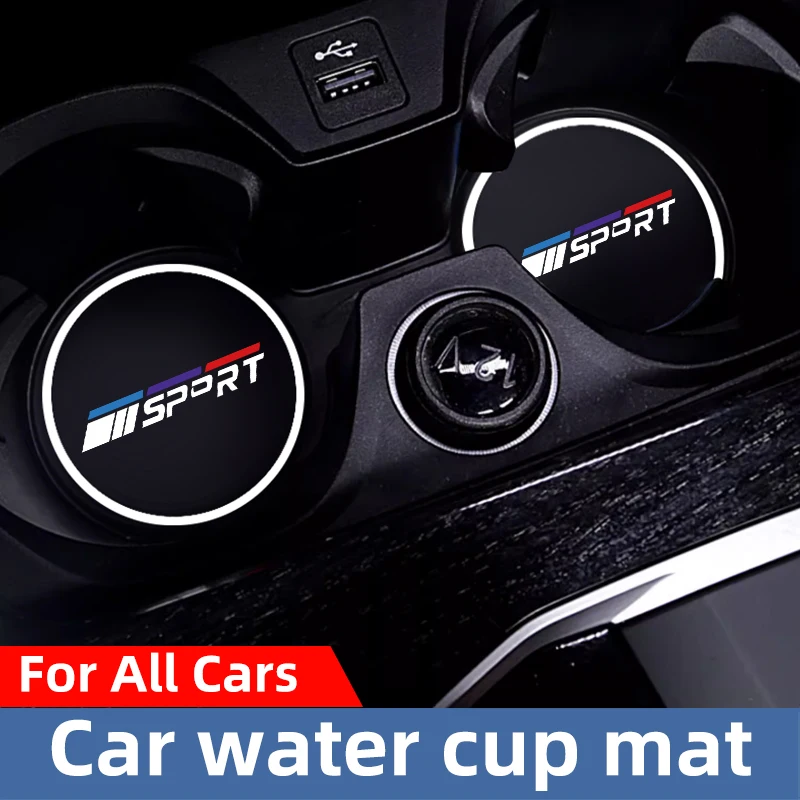 2pcs Car Water Cup Mat Door Slot Storage Mat Car Anti Slip And Silent Silicone Mat Automobile Interior Accessories Water Cup Mat