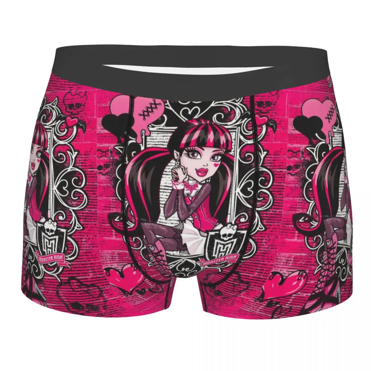 

Men Draculaura Poster Underwear Monster High Fashion Boxer Briefs Shorts Panties Male Soft Underpants Plus Size