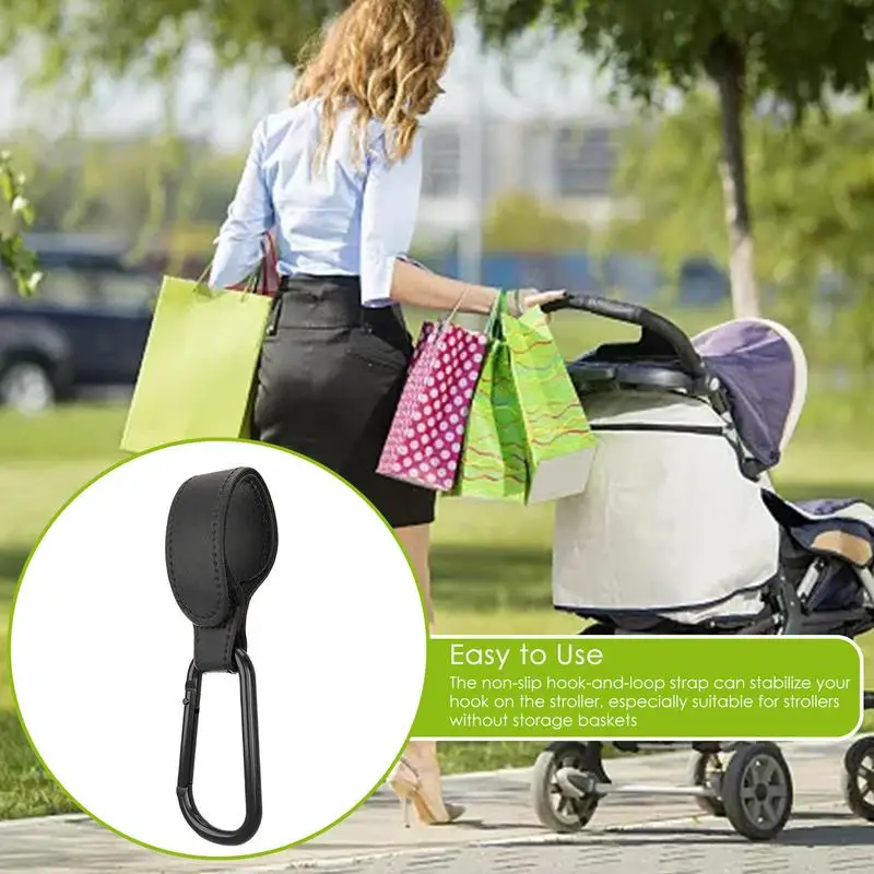 1pcs PU Leather Baby Bag Stroller Hook Pram Rotate 360 Degree Rotatable Cart Organizer Pram Hook Stroller Accessories #WO