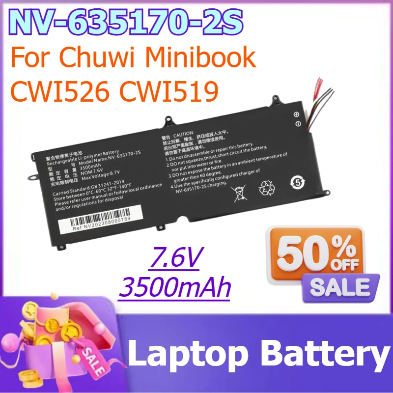 

NV-635170-2S 7.6V 3500mAh Battery for Chuwi Minibook CWI526 CWI519 Laptop Battery