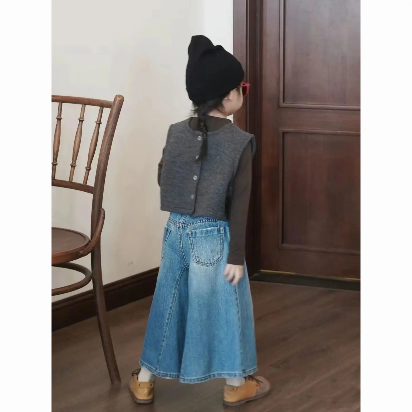 

Girl Pants Girl Jeans Children Jeans South Korea Children 2024 Spring and Summer Girls Fashion Loose Wide Leg Pants Casual Pants