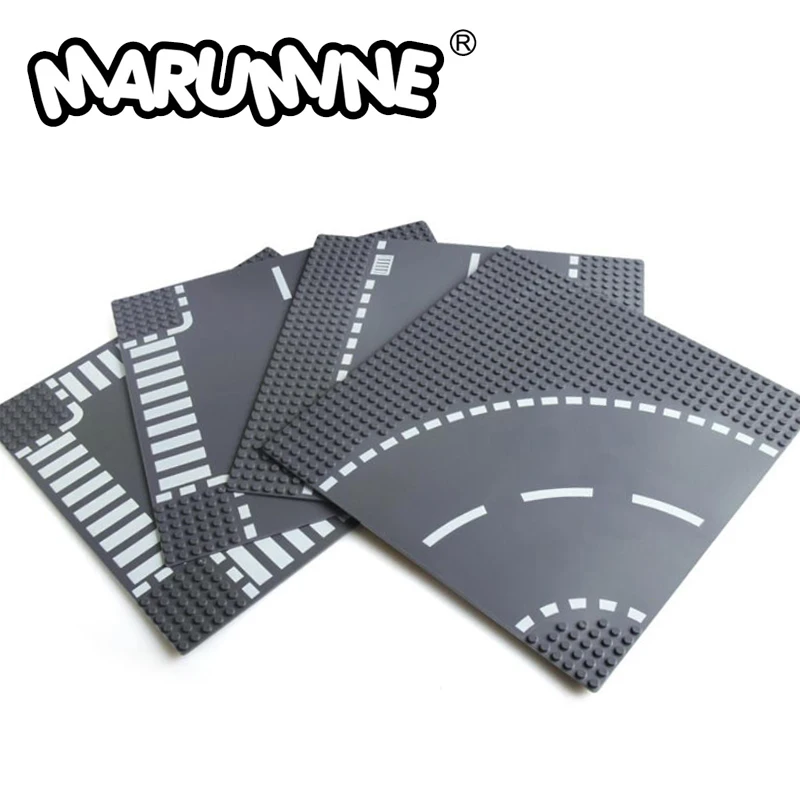 MARUMINE 32x32 Dots Traffic Baseplate Board Blocks 2PCS/Lot 7280 7281 Classic DIY Bricks Base Plate Idea Roads Educational Toy