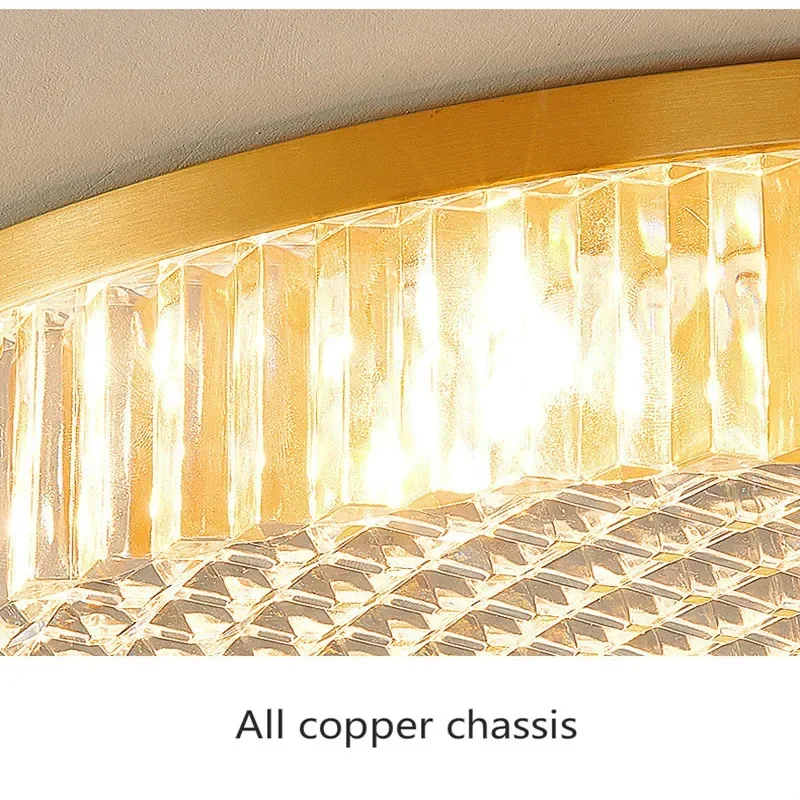 

Luxury Ultra-Thin Crystal LED Ceiling Lamp 6CM Gold Base Lighting for Bedroom Balcony Indoor Home Decor