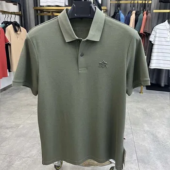 100% Pure Cotton High-End Fashionable Short Sleeve Summer New High-Quality Men's Business Casual Polo Shirt Luxury Brand T-Shirt - Image 6