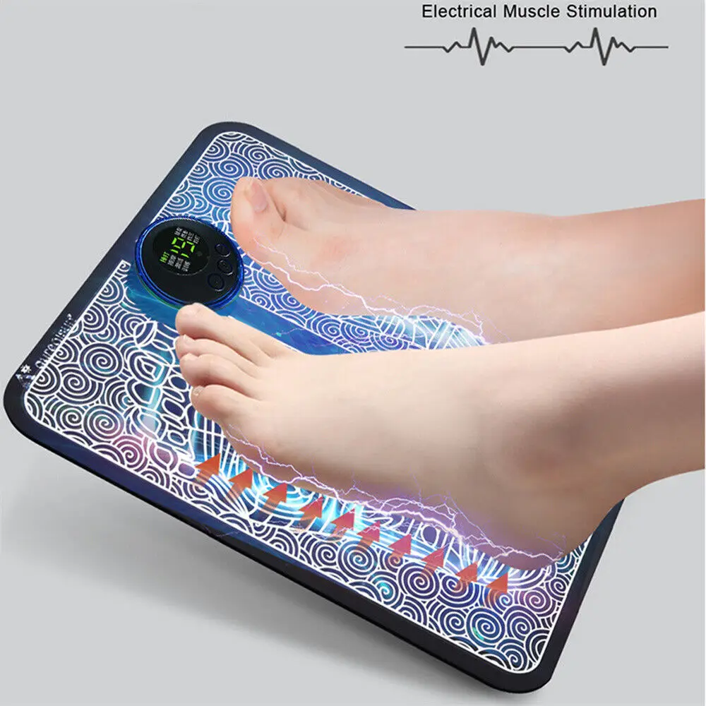 Electric Foot Massage Mat Relaxes Foot Acupoint Massage Mat Improves Blood Circulation 8 Modes 19 Level Relaxation USB Charging