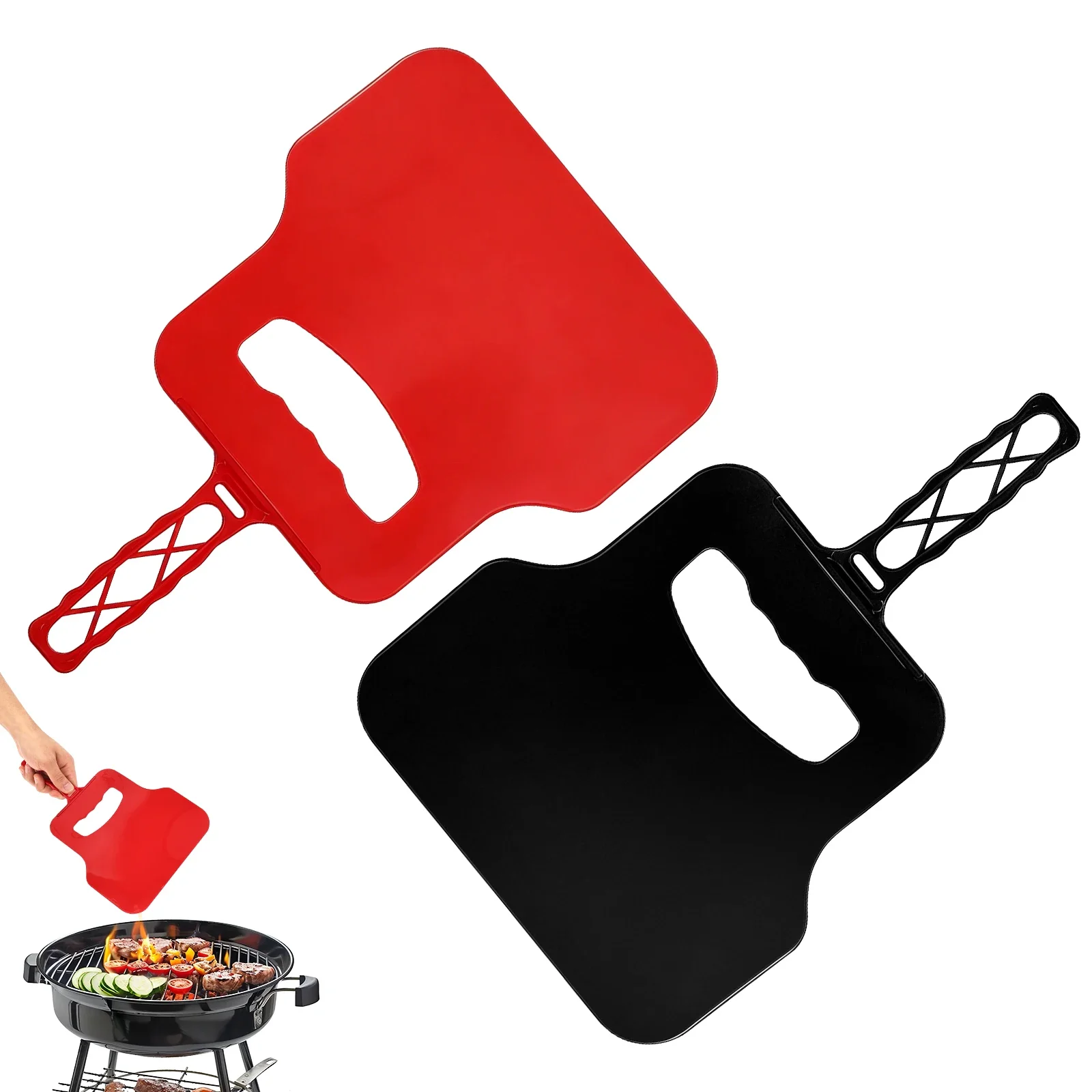 Manual Wind Maker Plastic Hand Fan Portable Fire Starter Tool for Outdoor Camping BBQ Grill Blowing Picnic Garden Patio Barbecue