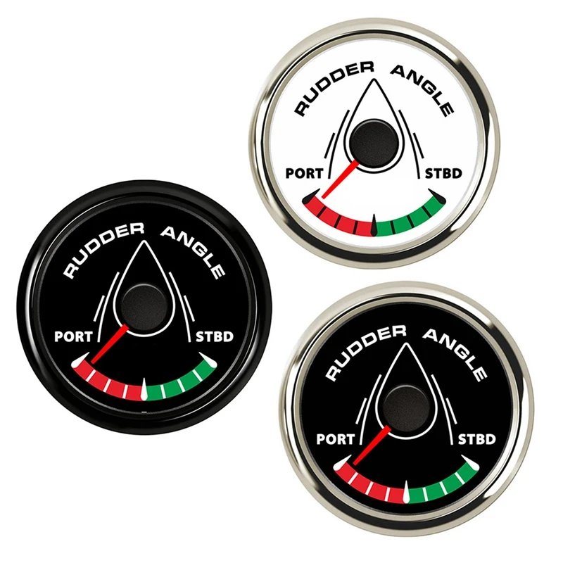 52MM Boat Marine Rudder Angle Indicator 0-190 Ohm 8 Color Backlight 12V/24V Angle Indicator