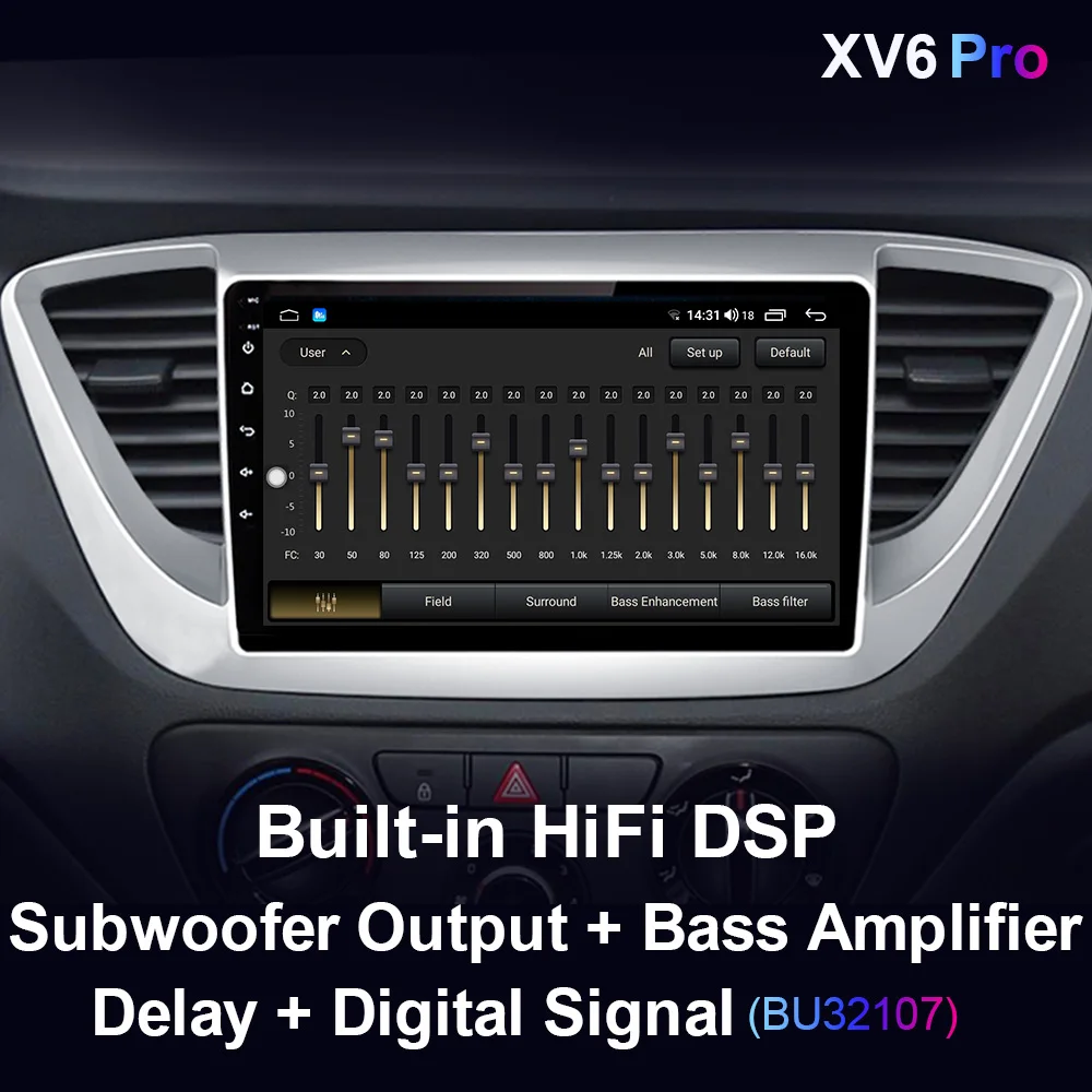 XIMA XV6Pro Android Carplay 2din Car Radio For HYUNDAI Solaris 2 Verna Accent 2017-2020 Multimedia Stereo Navigation Head Unit