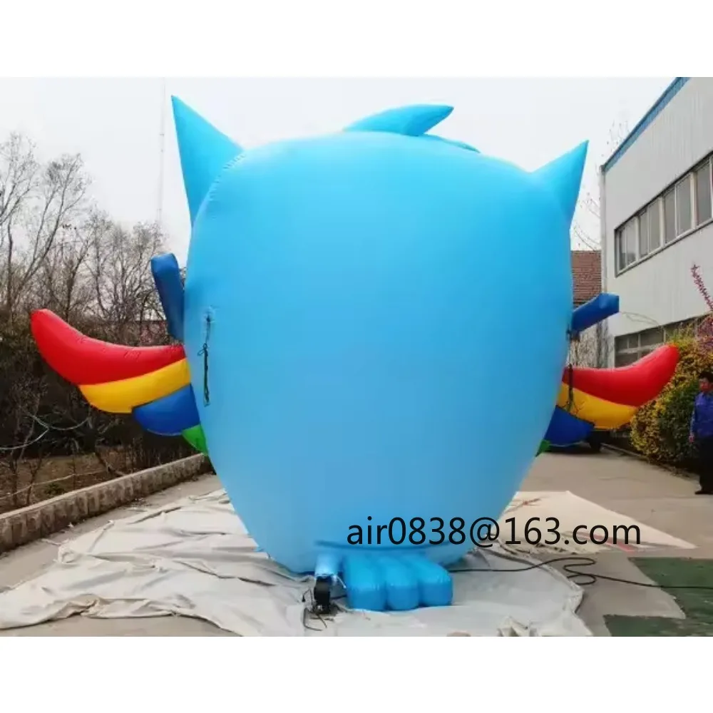 예술 조각 거대한 풍선 올빼미 만화 파란색 풍선 올빼미 동물 마스코트 이벤트 파티 장식