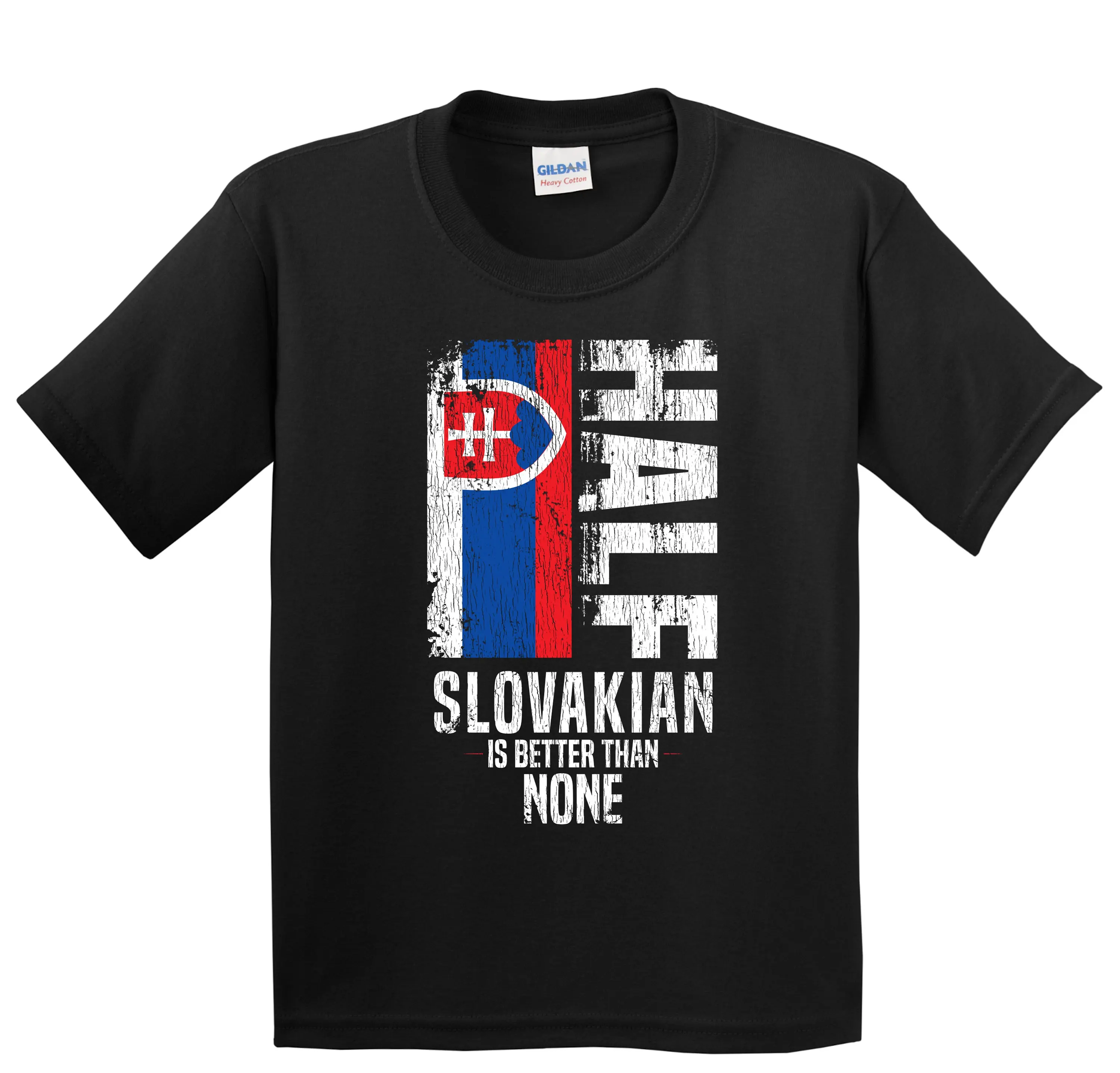 Kids Slovakian T Shirt Funny Flag Slovakia for Half Is Better Than None