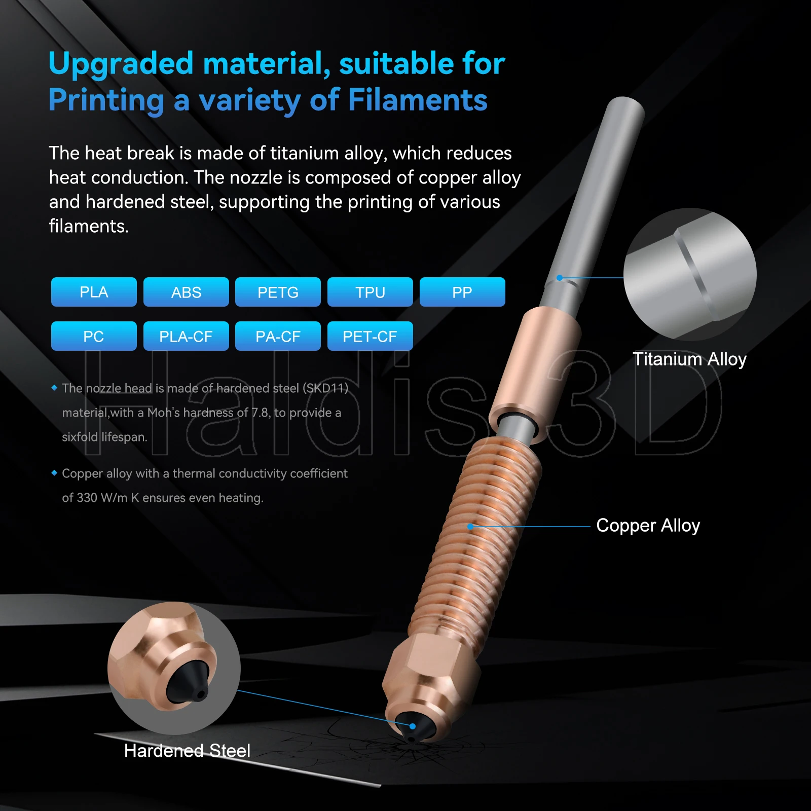 Upgrades Hotend Kit für Creality K1 K1C K1 Max Quick Swap Düsen Keramik Heizblock Thermistor Hot End Kit 3D Drucker Teil – Detail 6