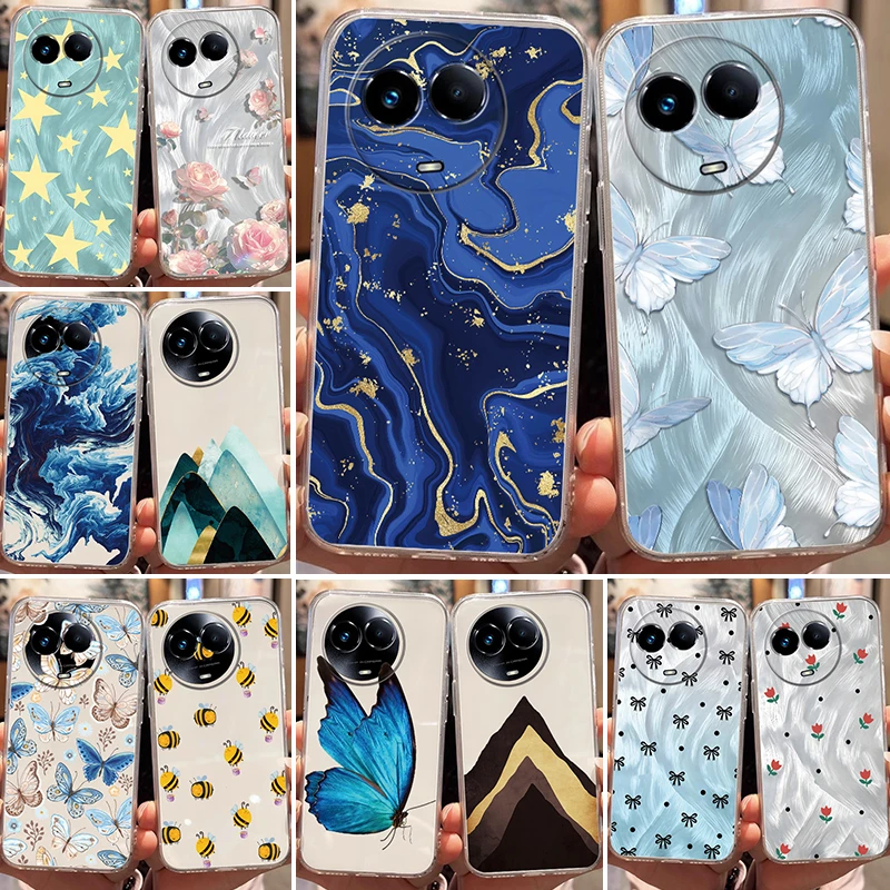Realme 9 10 Pro Plus 11x12 12 12x13 13 13 Pro 5G Pirme 60x C35 C55 C65 C67 GT Neo2 GT Master Silvery Clear 휴대폰 케이스