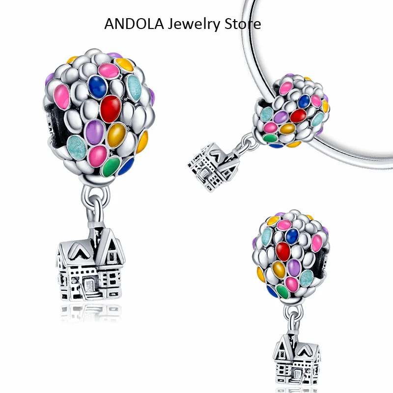 Certified original 925 silver hot air balloon charm beads suitable for bracelets 925 silver women DIY exquisite jewelry