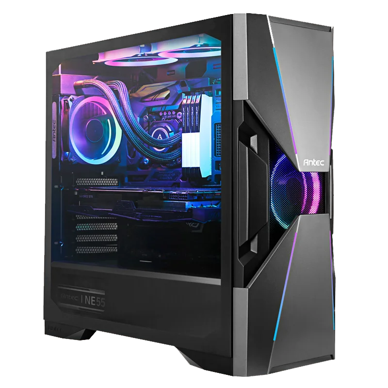 Antec-carcasa para PC DA601, chasis serie oscura, Torre media, vidrio templado lateral transparente, funda para ordenador de juego estándar con 2 fans컴퓨퓨케스 스