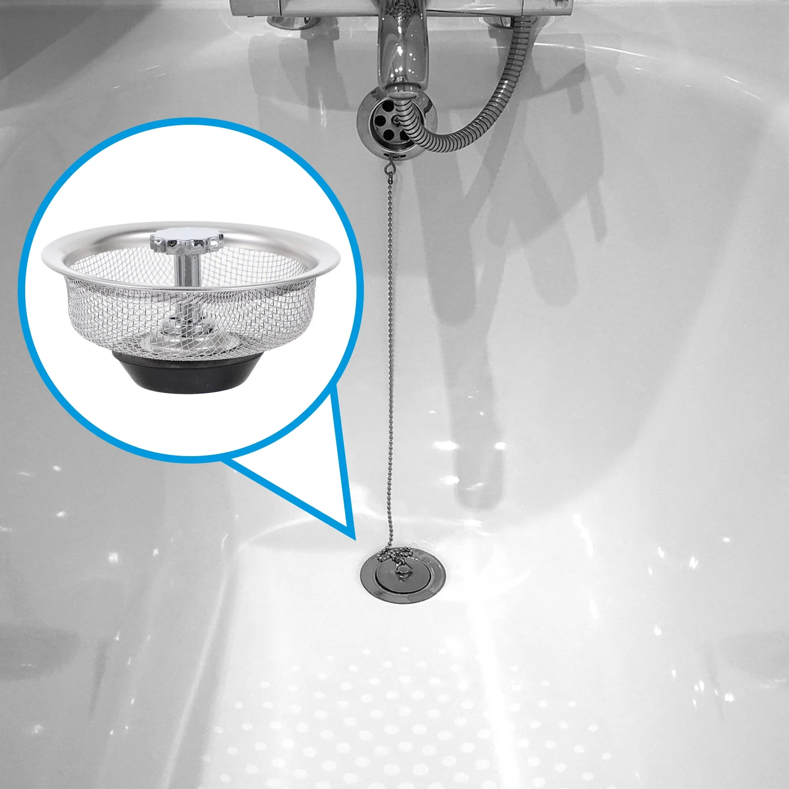 

2pcs Stainless Steel Sink Drain Strainer With Handle Kitchen Sink Filter Mesh For Residue Removal Water Blocking Drain Tool