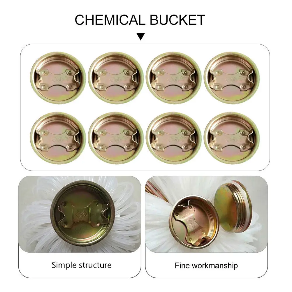 8Pcs Oil Drum Thread Caps Leak Proof Screw on Replacement Anti Splash Lids for Chemical Barrels Chemical Bucket Cover