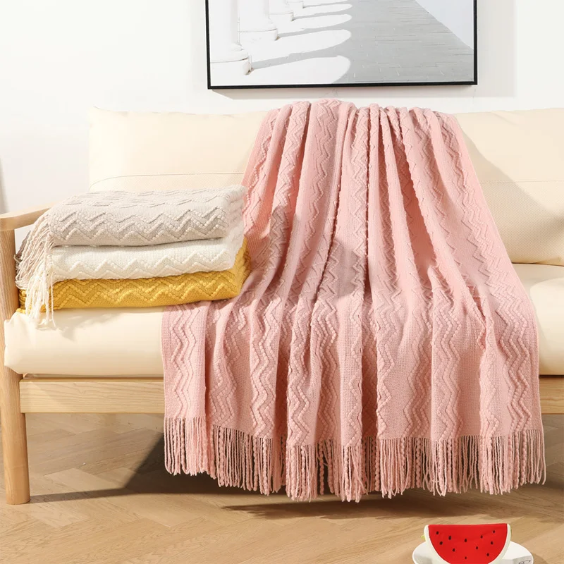 

Nordic Sofa Cover Tapstery Hotel Bed Tail Throw Air Conditioning Office Nap Blanket Knitted Living Room Decorative Blanket