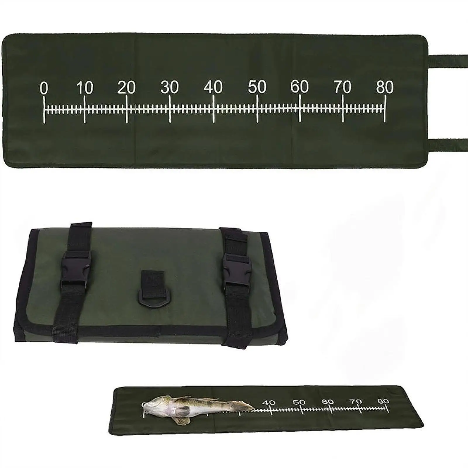 

Fish Protection Pad with Measurement Scale Portable Folding Mat Oxford Cloth for Fishing Equipment and Outdoor Adventures