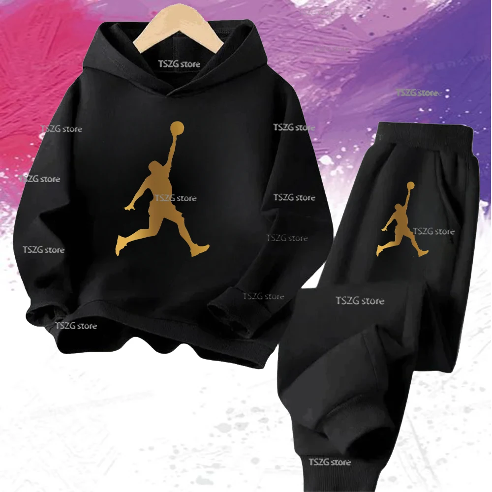 Autumn Winter Slam Dunk Master Pattern Printed Children Hoodie+Pant Suit 2pcs Set Kid Boy Girl Fashion Clothing Casual Sportsuit