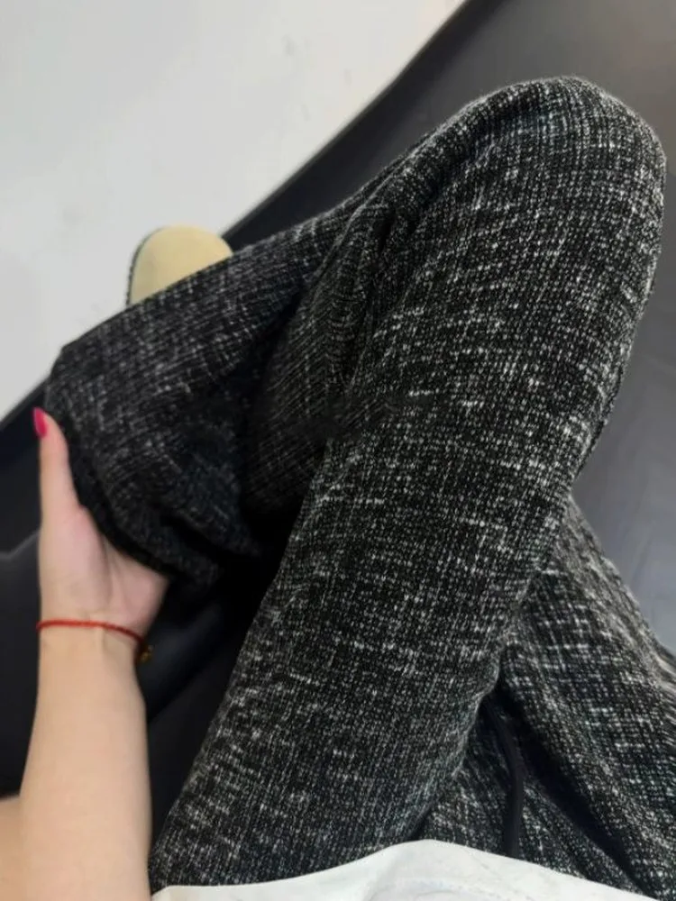 Loose Straight Leg Casual Pants Men's Autumn Loose High-End Dyed Blade Shape Trousers Casual Loose Feeling Bell Bottoms
