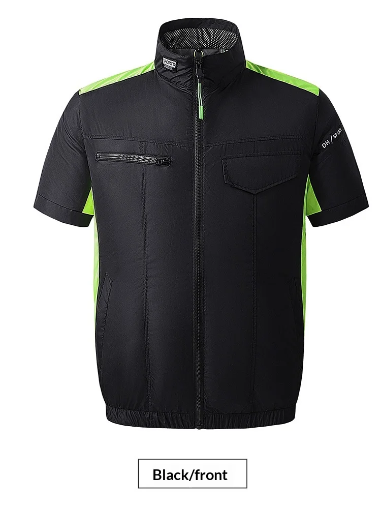 Unisex USB Cooling Vest With Wearable Fan 13 Hours Working Air Conditioned Short Sleeve For Outdoor Work Fishing Heat Relief