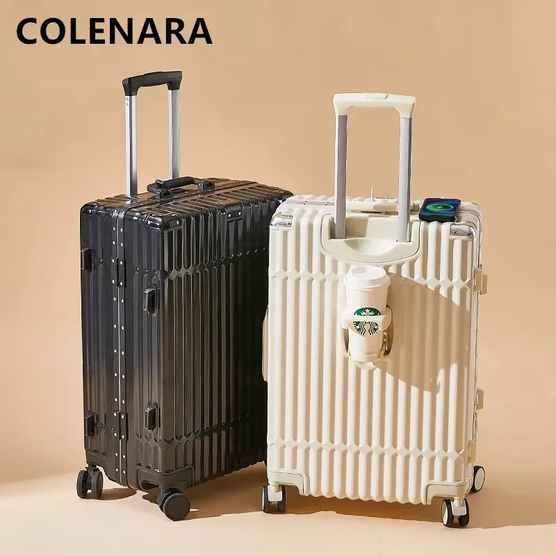 COLENARA USB Charging Luggage Aluminum Frame Boarding Box 20
