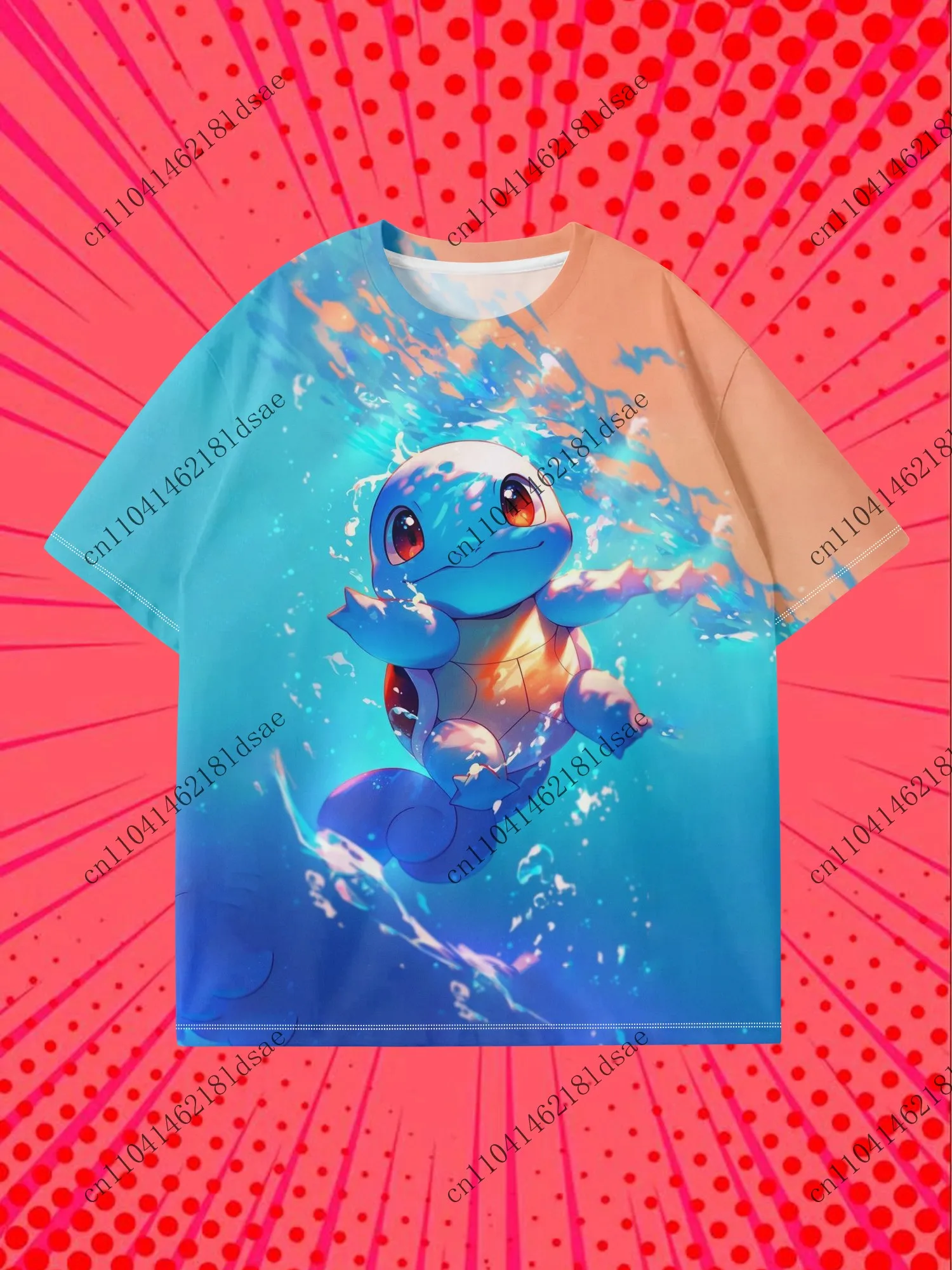 

Pokemon Pikachu T Shirt Summer Clothes Kawaii Short Sleeve Short Tops Anime Tees men and women Adults and children polyester