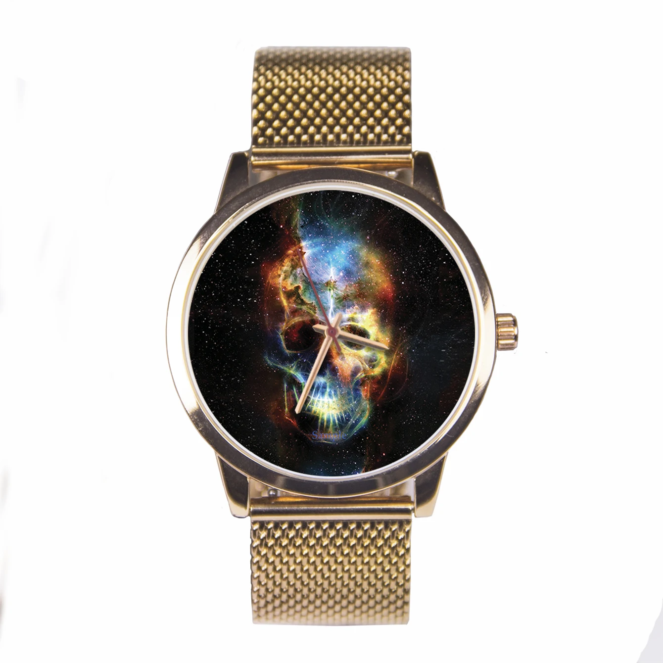 

Gift Men's Stylish Watches Skull Clock Watch Men Wrist Original Independent Design Space Nebula Personality Cool Style Wach Male