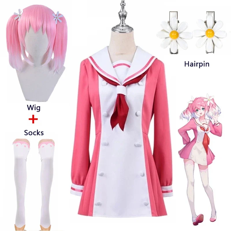 2021 Anime Munou na Nana Hiiragi Nana Costume Cosplay Uniforme scolastica delle donne Calzini a forcina Scarpe per le donne Ragazze Halloween RZ267