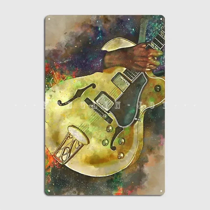 Chuck Berry's Electric Guitar Metal Sign Cinema Kitchen Club Bar Plaques Personalized Tin Sign Poster