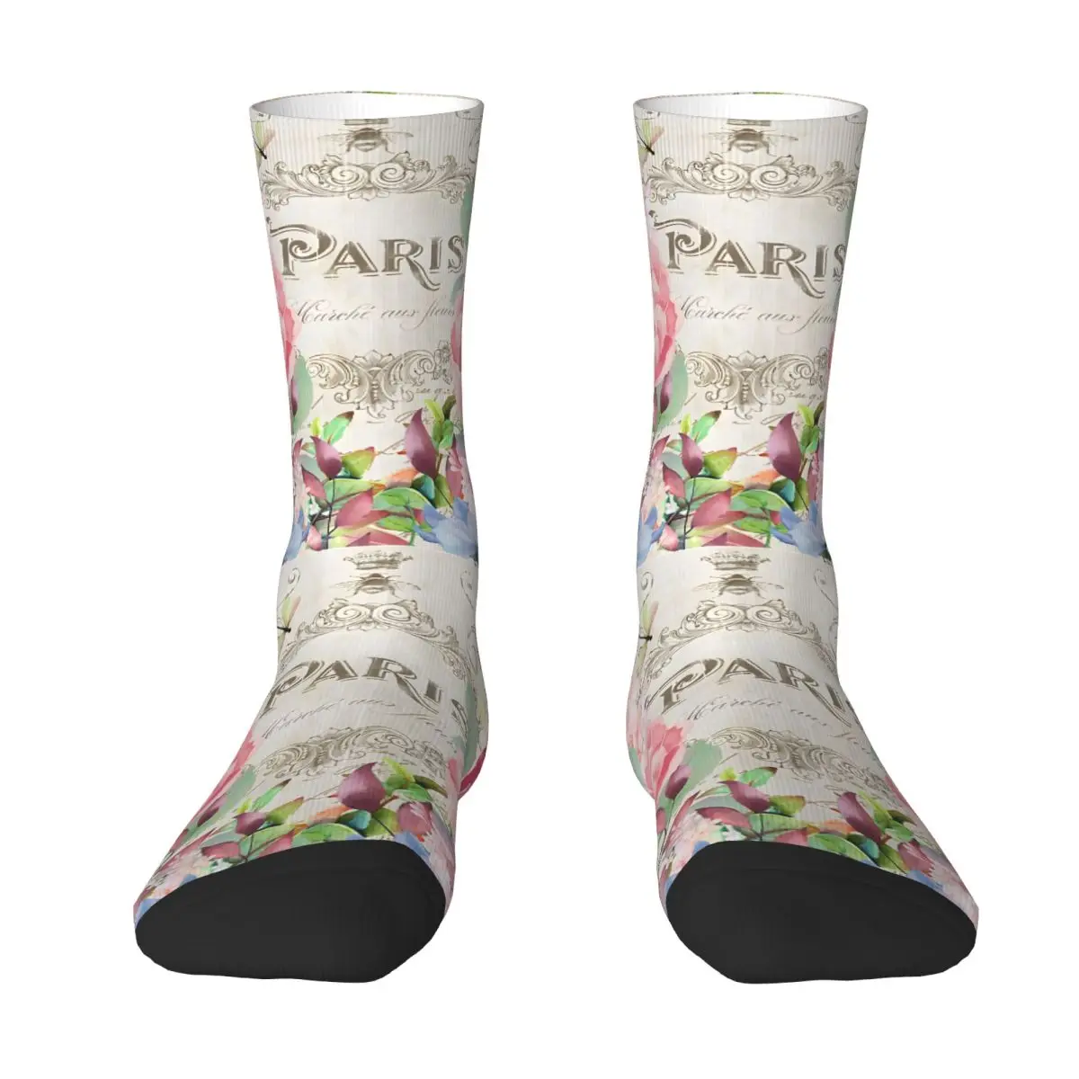 French Floral Paris Eiffel Tower Socks Sports 3D Print Boy Mid-calf Sock