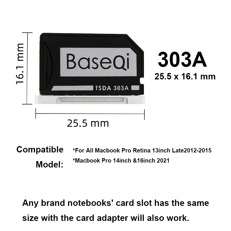 Адаптер для карты Microsd Baseqi для MacBook Pro Retina 13 '', Полностью скрытая модель 303A