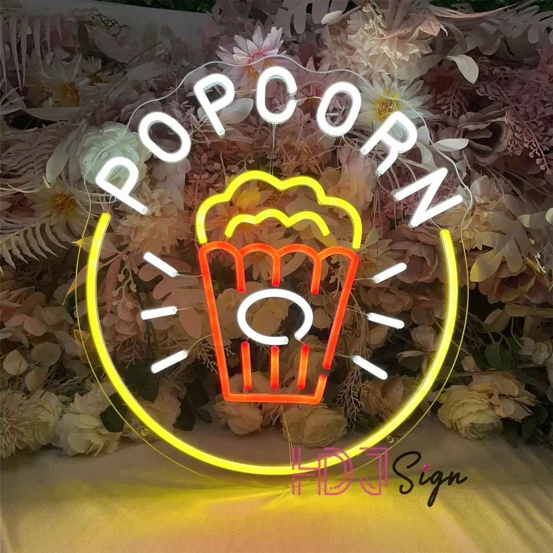Popcorn LED Neon Sign,Food Bar Neon Light,Movie Theater Wall Art,Cinema Home Wall Decor,Kitchen Decor,Custom Business Sign