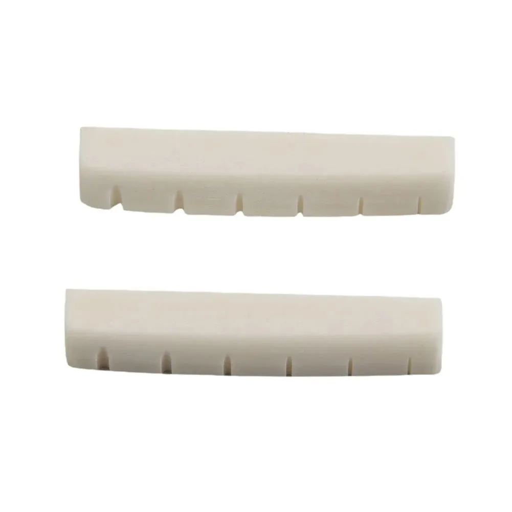 2 Sets 4 Pcs 6 String Acoustic Guitar Bone Bridge Saddle 72mm And Nut 43mm Cow Bone Nut Top Folk Pillow Folk Bottom Pillow