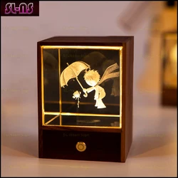 Charge Night Lights Room Decor Little Prince Rose DIY lamp Agaric Bedroom New Year Christmas Material nightlight Gift for Kids