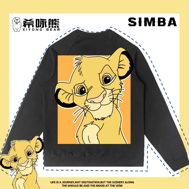 Sudadera con capucha de Disney para mujer, ropa de abrigo con cuello redondo, moda de otoño, Bambi Dumbo Simba, novedad de 2024