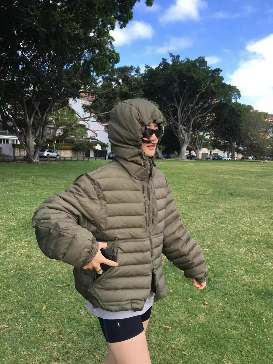 

Lightweight ort Women's down Jaet Hooded Warm Simple Design Casual Loose Fit Du down Filling Thin Sle Zipper Closure