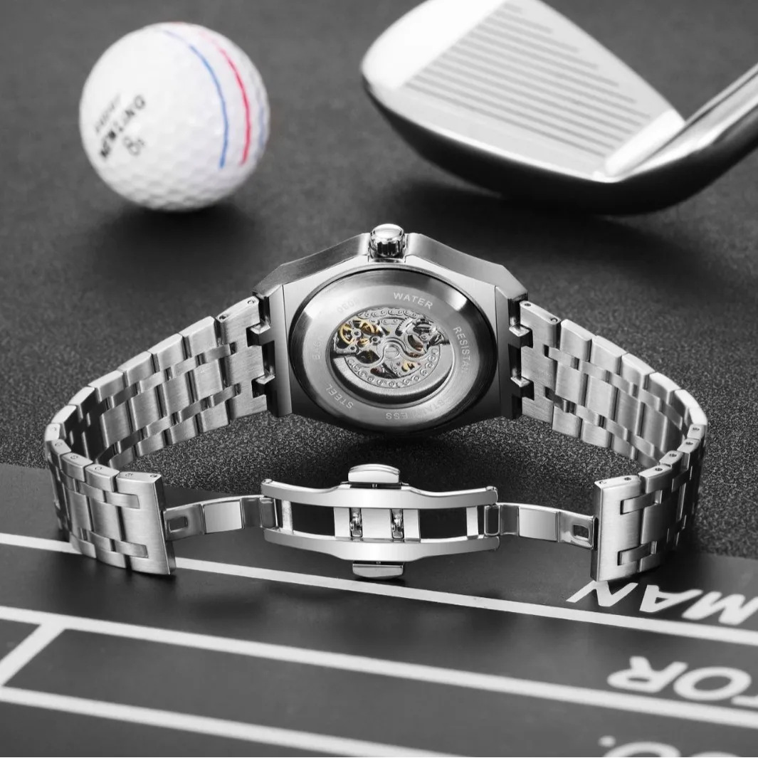 Men Mechanical Watch Automatic Luxury Brand Fashion Business Wristwatch Man Casual Sport Waterproof Luminous Skeleton Gift Clock