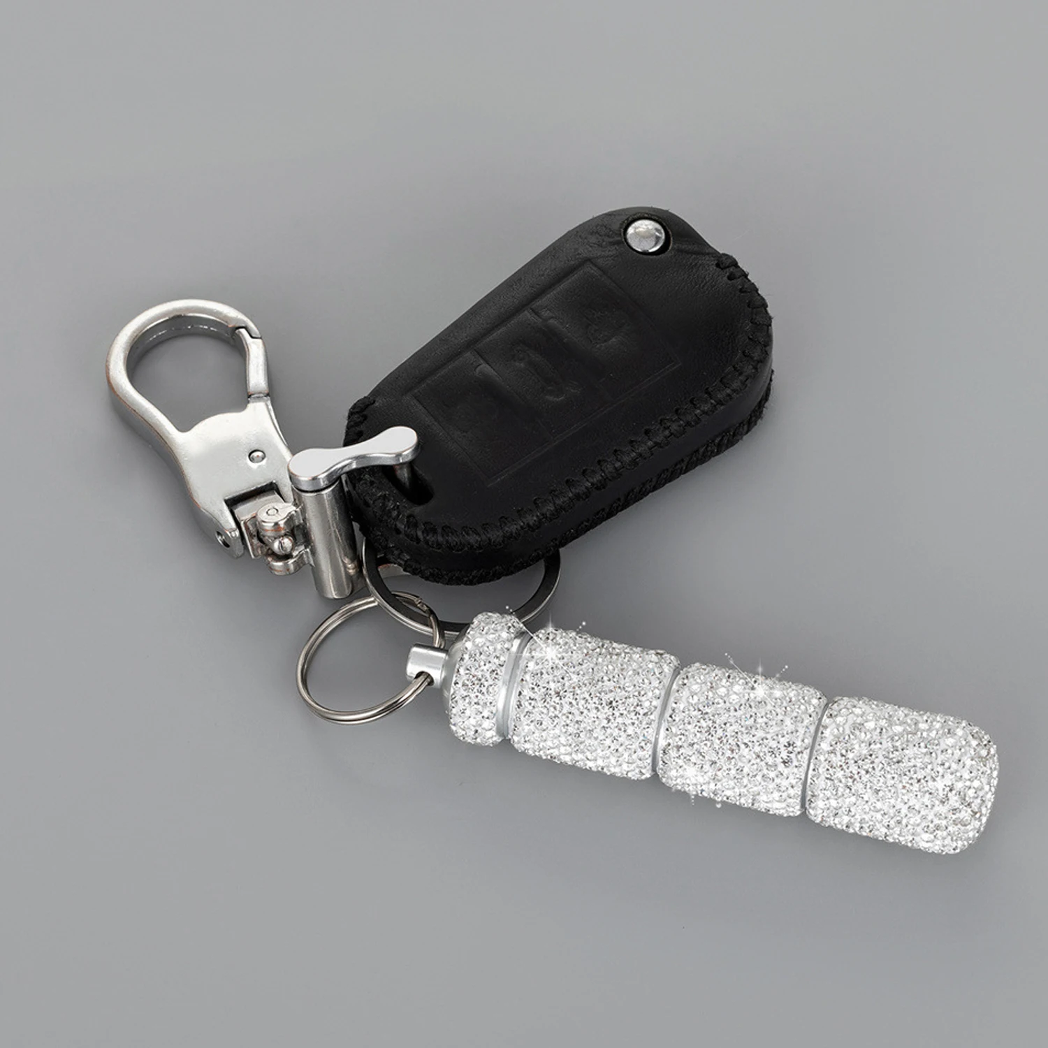 Bling Pill Case Portable Travel Pill Container Ins Rhinestone Waterproof Small Pill Holder with Keychain Cute Pill Storage Box