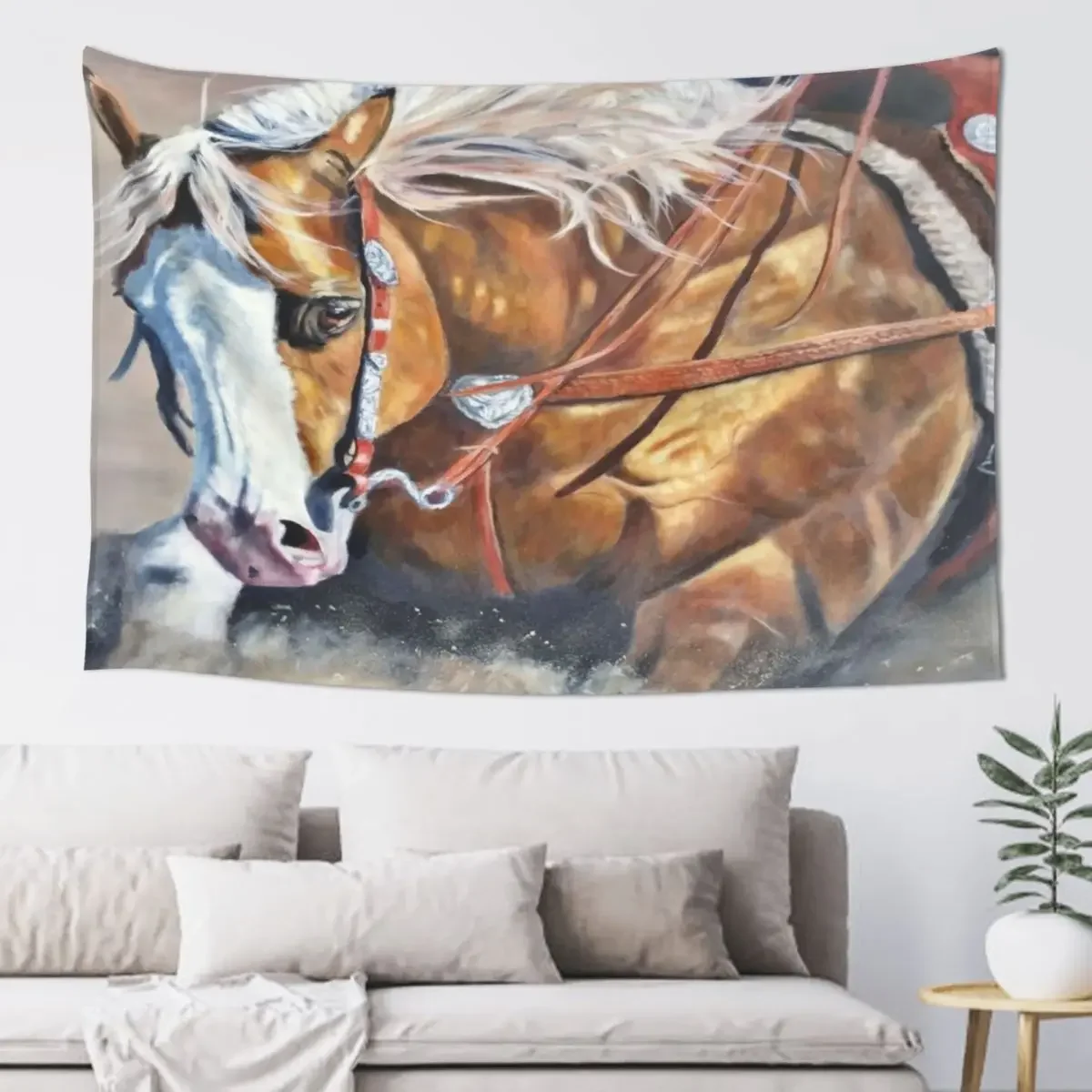 Reining Horse Tapestry Aesthetic Home Decor Wall Mural Tapestry