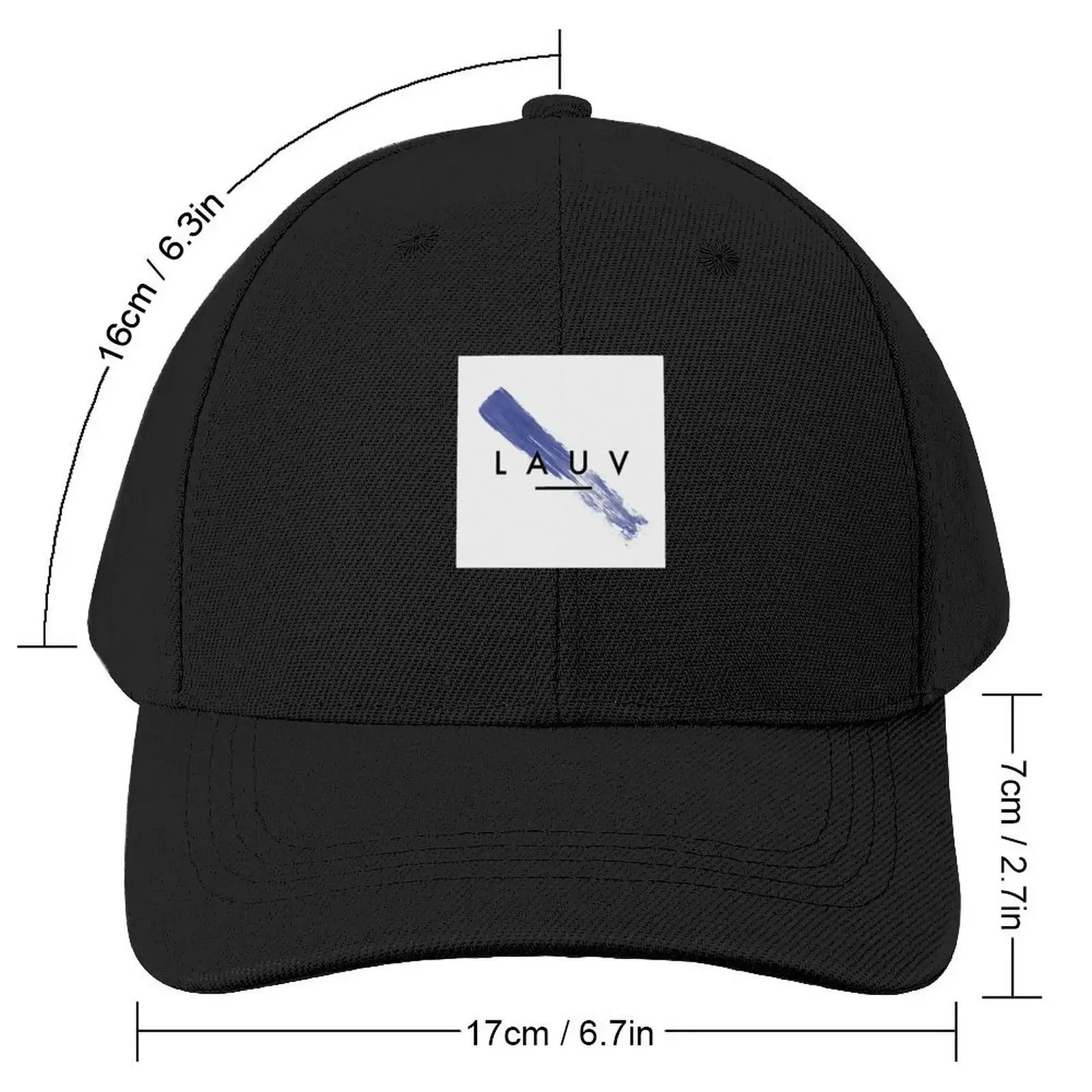 Lauv Blue Paint StreakCap Baseball Cap Hood Golf Hat Luxury Man Hat Fashion Beach Boy Child Women's