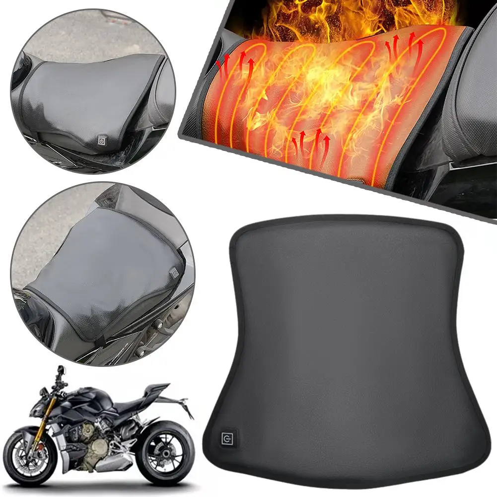 Motorcycle Seat Heating Pad 3-speed Heating Pad Anti-skid Motorcycle Seat Heating Plate Winter Heater