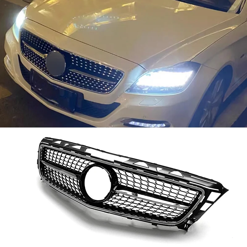 

Передняя решетка бампера для Mercedes-Benz W218 CLS CLS300 CLS320 CLS400 CLS350 CLS500 2011 2012 2013 2014, ABS, стиль Diamond