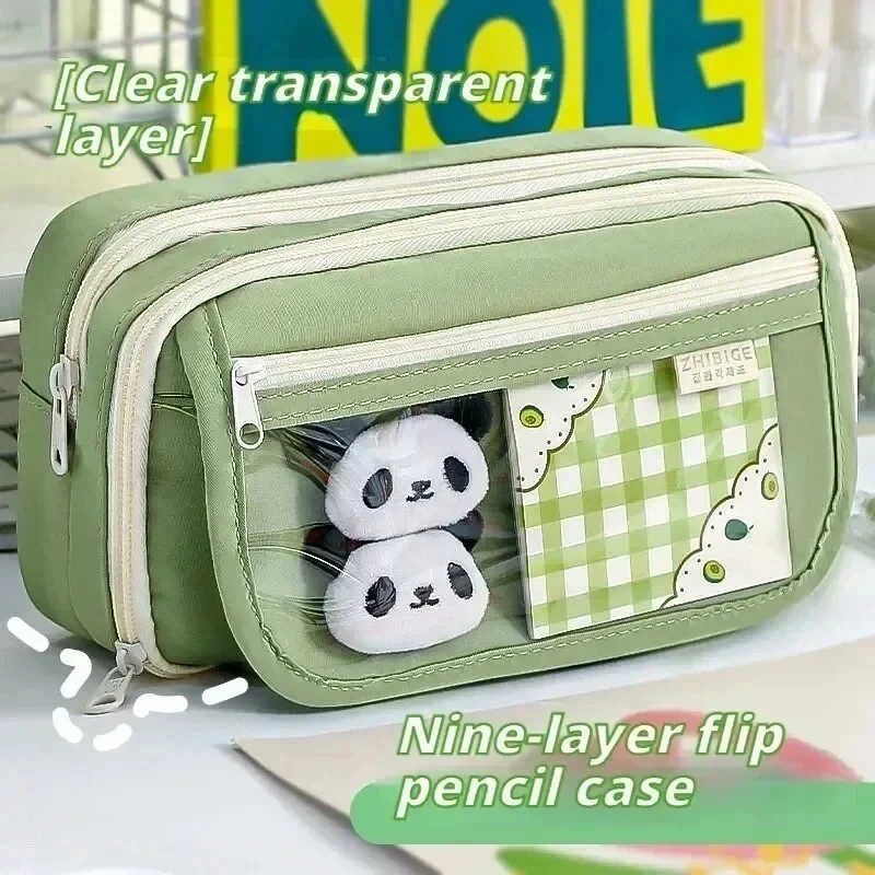 

9 Layers Transparent Pencil Case Estuches Escolares Pencil Cases Piornik School Supplies Large Capacity Trousse Pencil Pouch