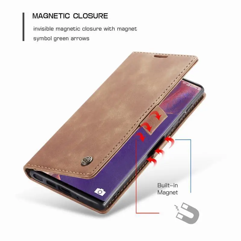 Leather Case For Samsung Galaxy Note 20 Ultra Luxury Magnetic Attraction Flip Wallet Phone Case Cover For Samsung Note20 Ultra