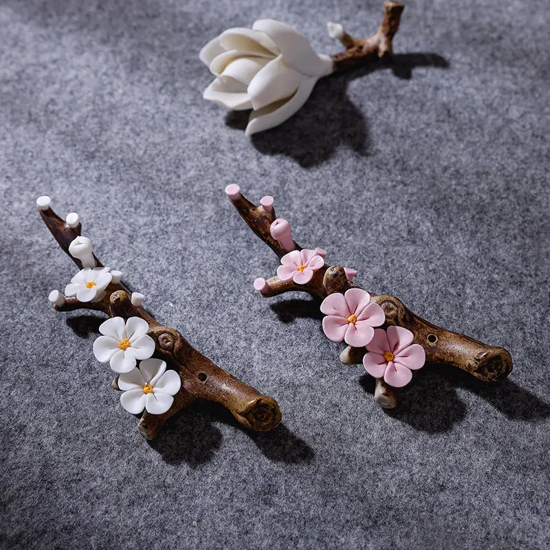 Ceramic Brush Rest Yulan Magnolia Plum Blossom Brush Mountain Paperweight Calligraphy Painting Four Treasures of the Study