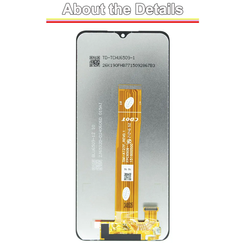 Wyświetlacz LCD z ekranem dotykowym i digitizerem z ramką do Samsung Galaxy A12 Nacho A127F A127M A127U — zdjęcie produktu 3