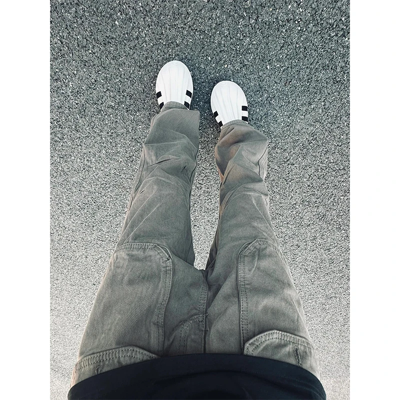 

Мужские летние брюки-карго в стиле милитари от модного бренда, американские уличные брюки с узкими прямыми штанинами