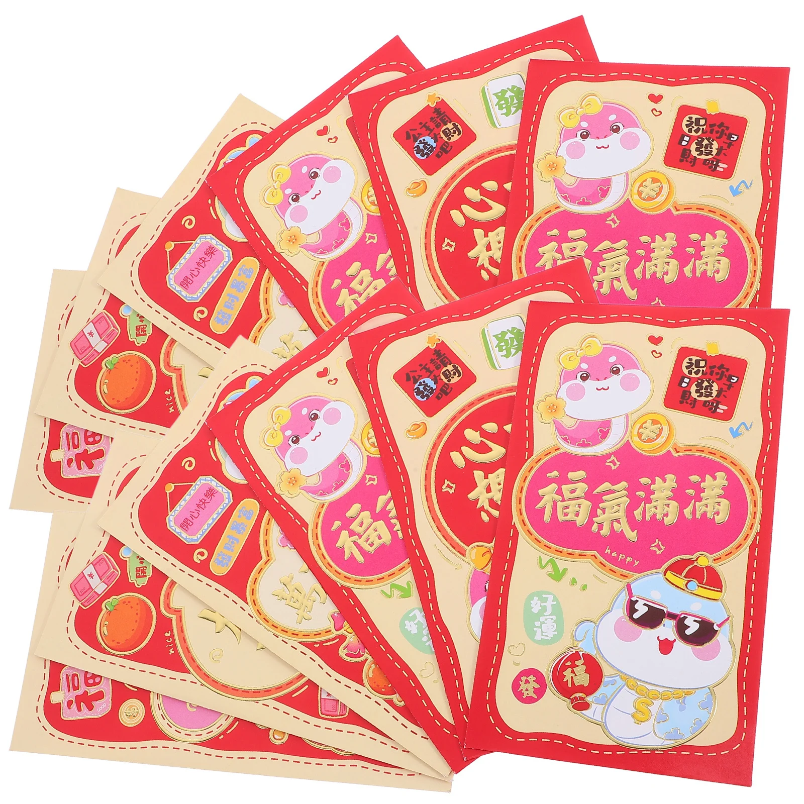 

30 шт., красный конверт, весенний фестиваль, мешочек для денег с мультяшным змеиным дизайном для новогодних свадебных подарков, традиционный китайский стиль